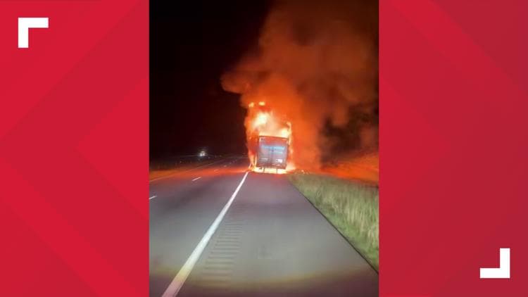 I-77 North Disrupted by Tractor-Trailer Fire in Iredell County
