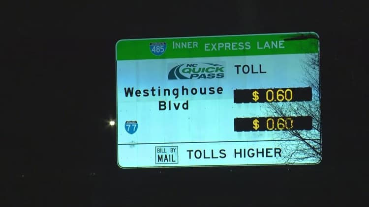 I-485 Express Lane Tolls Increase Up to 25 Cents