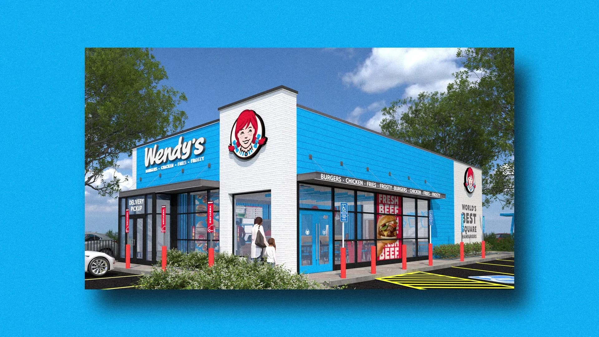 Wendy's Tests Blue Branding to Signal Digital-First Strategy